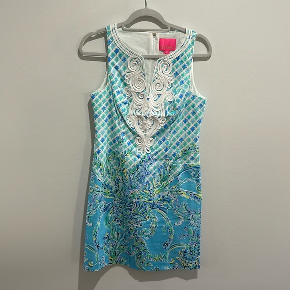 Lilly Pulitzer Dresses & Skirts - NWT Lilly Pulitzer Gabby Stretch Shift Bondi Blue Scuba Doo 4